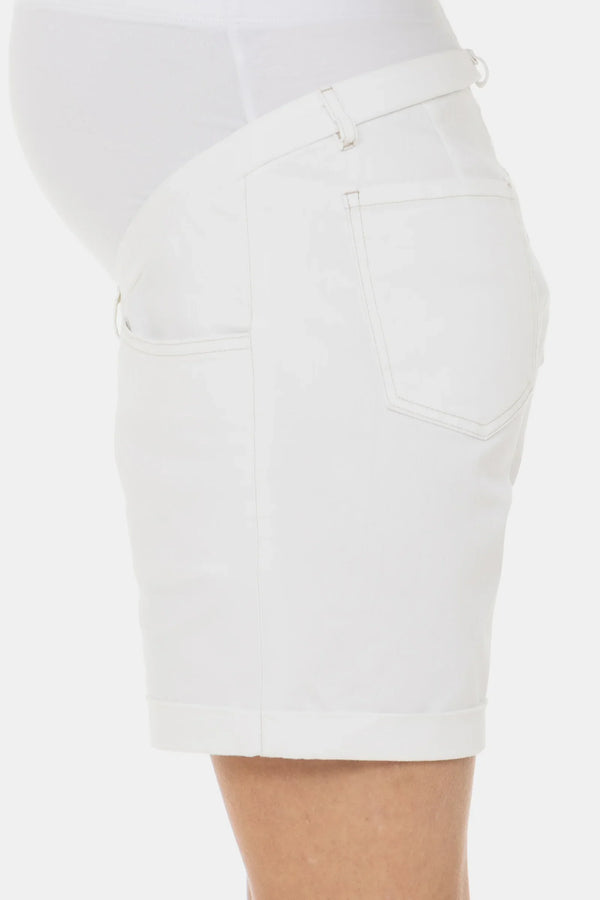 Pantaloni scurți din denim pentru gravide – albi