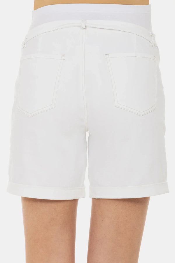 Pantaloni scurți din denim pentru gravide – albi