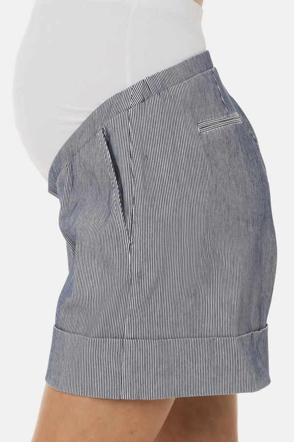 Pantaloni scurți pentru gravide cu dungi