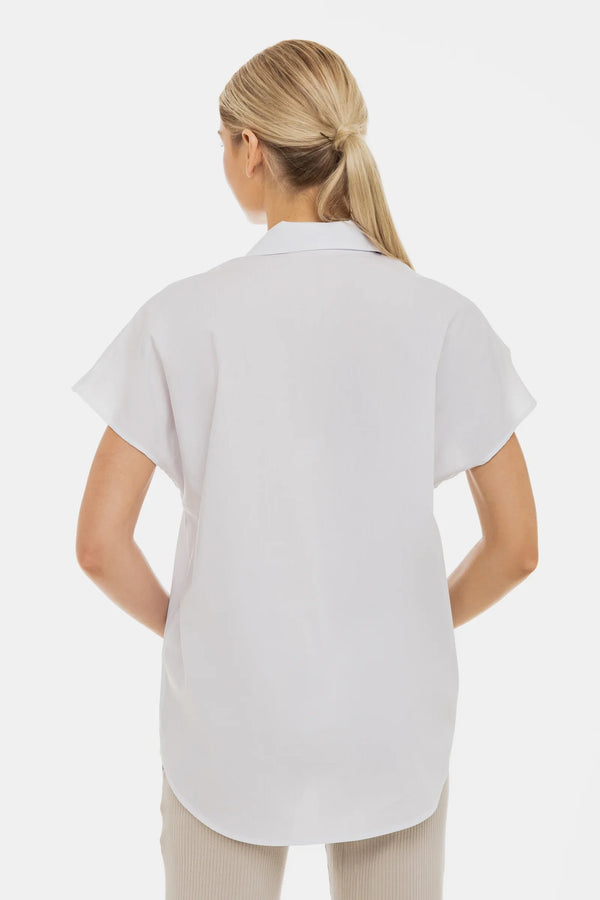 Cămașă de vară din bumbac pentru gravide și alăptare – albă