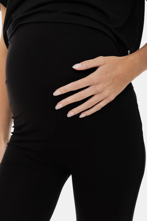 Colanți moi dubli pentru gravide - negri