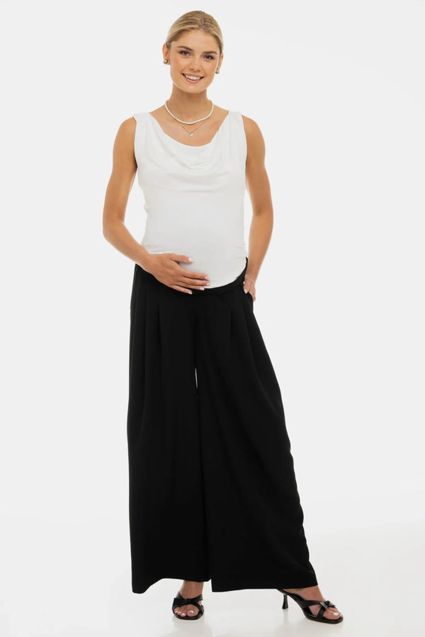 Top pentru gravide și alăptare cu decolteu drapat – ecru