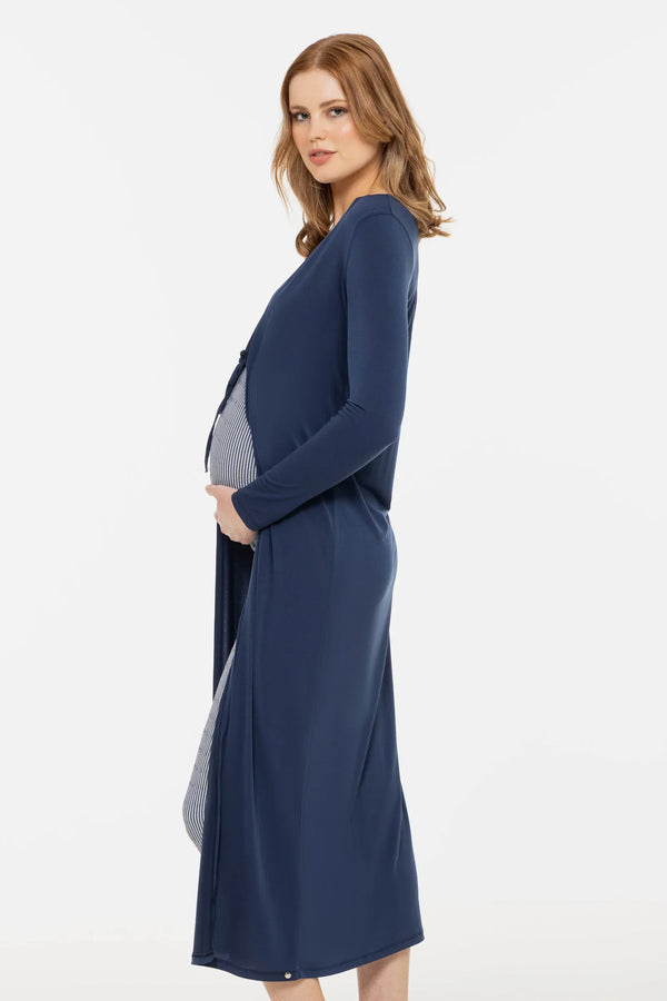 Set rochie și cardigan pentru gravide – în dungi