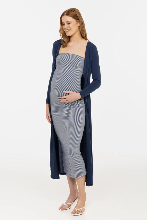 Set rochie și cardigan pentru gravide – în dungi