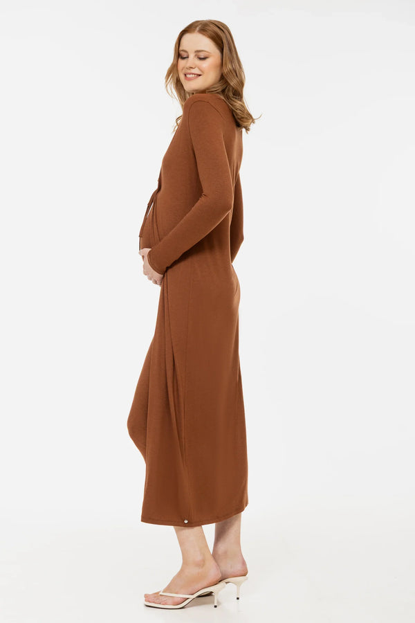 Set rochie și cardigan pentru gravide - scorțișoară