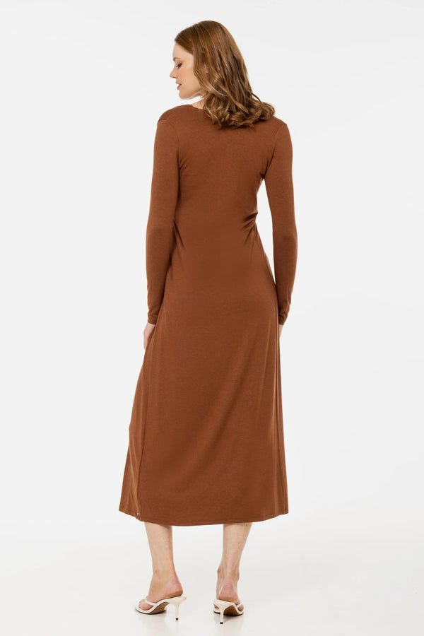 Set rochie și cardigan pentru gravide - scorțișoară