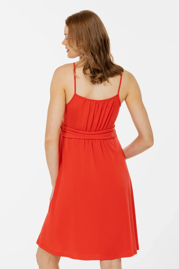 Rochie elegantă pentru gravide, cu bretele – corai