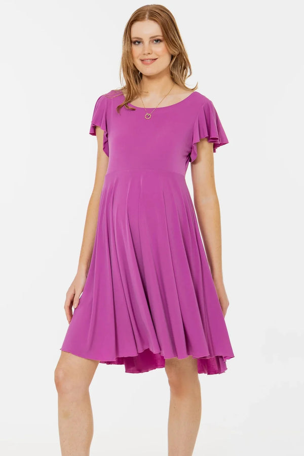 Rochie vaporoasă 2 în 1 pentru gravide și alăptare – violet