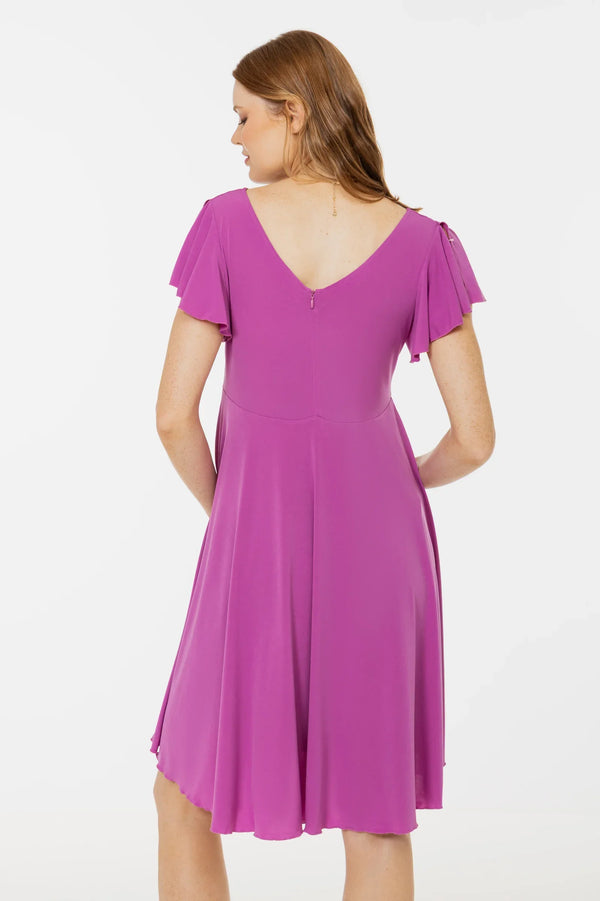 Rochie vaporoasă 2 în 1 pentru gravide și alăptare – violet