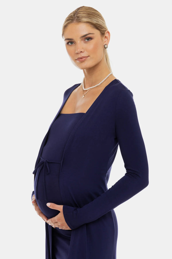 Set rochie și cardigan pentru gravide – bleumarin