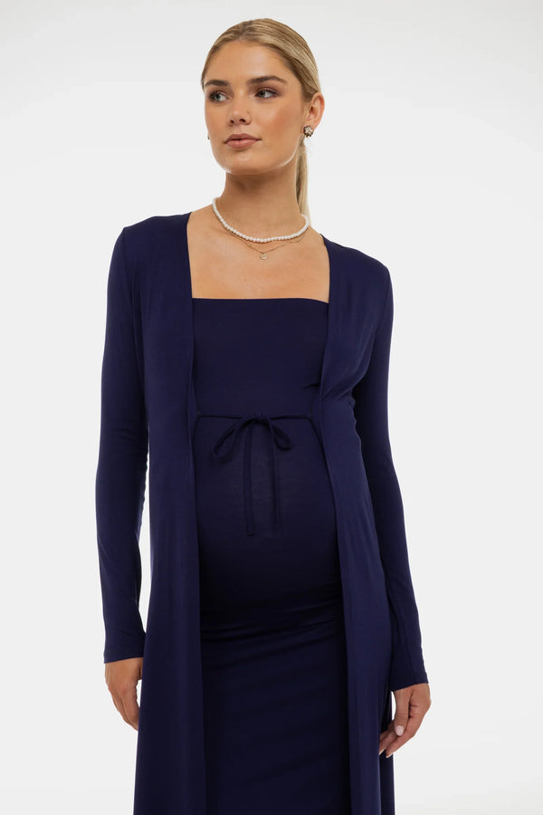 Set rochie și cardigan pentru gravide – bleumarin