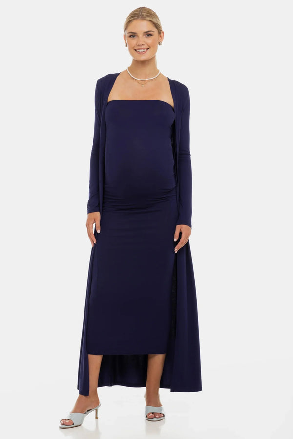 Set rochie și cardigan pentru gravide – bleumarin