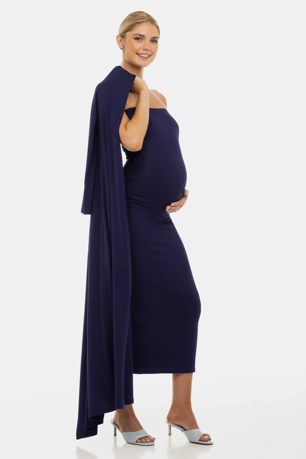 Set rochie și cardigan pentru gravide – bleumarin