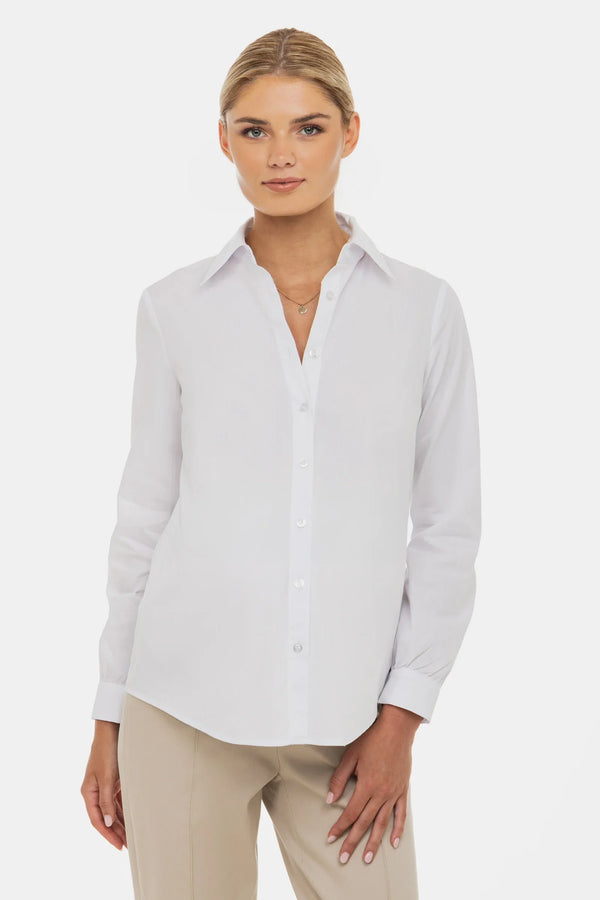 Cămașă din bumbac 2 în 1 pentru gravide și alăptare – albă