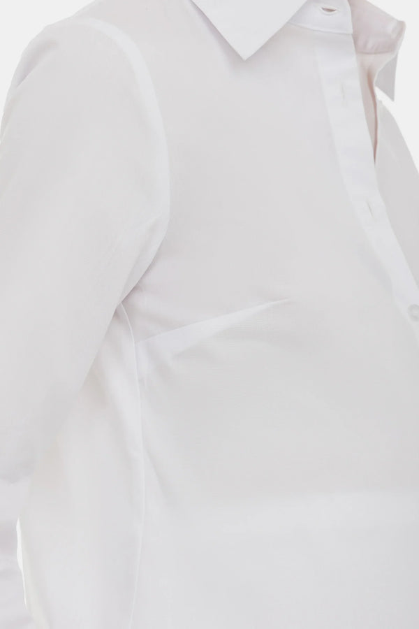 Cămașă din bumbac 2 în 1 pentru gravide și alăptare – albă