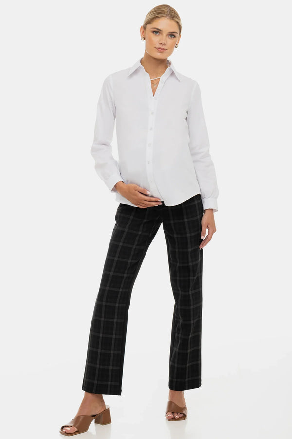 Pantaloni eleganți pentru gravide în carouri