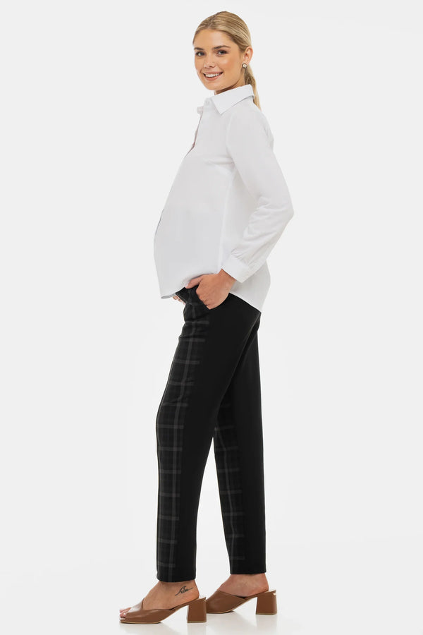Pantaloni eleganți pentru gravide în carouri