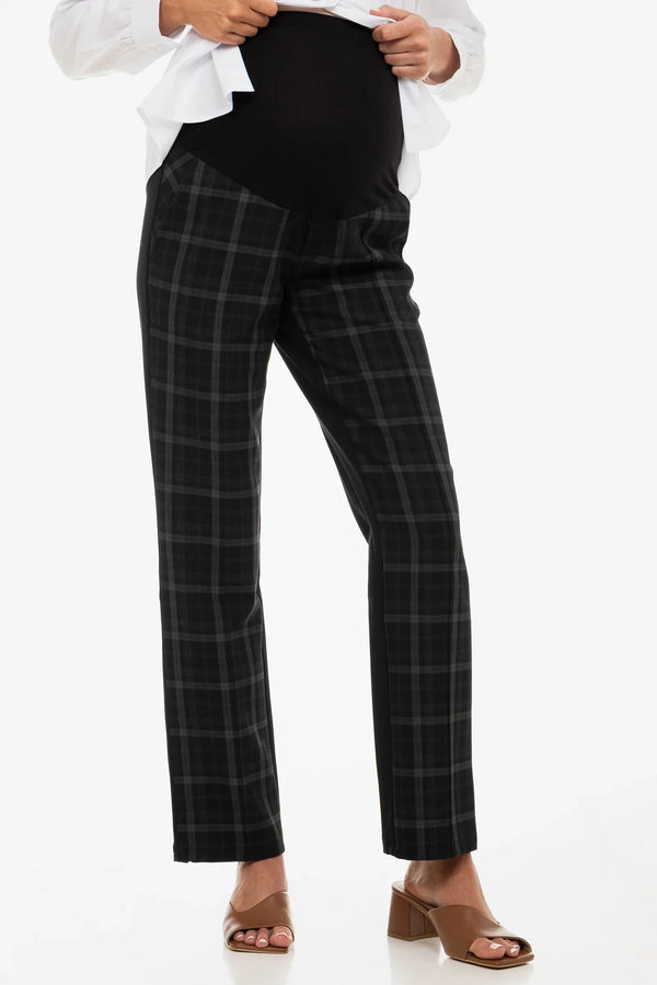 Pantaloni eleganți pentru gravide în carouri