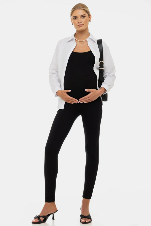 Salopetă dublă din bumbac pentru gravide - negru