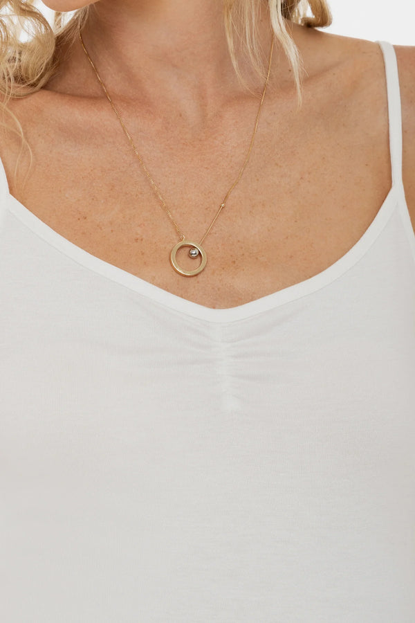 Top pentru gravide cu bretele subțiri - ecru