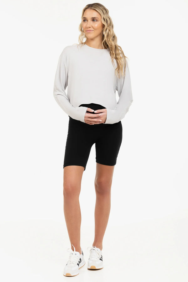 Colanți moi dubli pentru gravide - negri