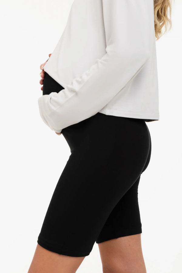 Colanți moi dubli pentru gravide - negri