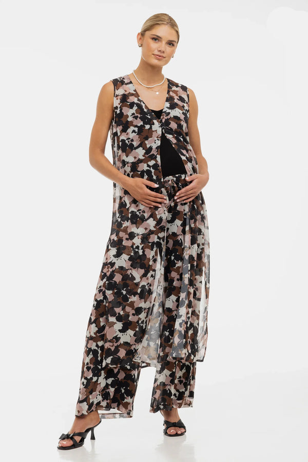 Kaftan din șifon pentru gravide cu imprimeu floral