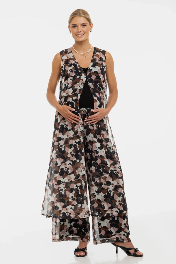 Kaftan din șifon pentru gravide cu imprimeu floral