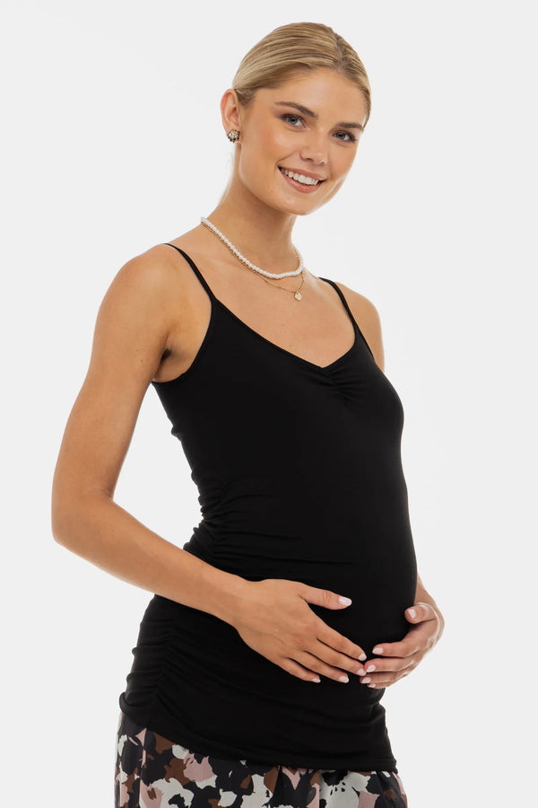 Top pentru gravide cu bretele subțiri – negru