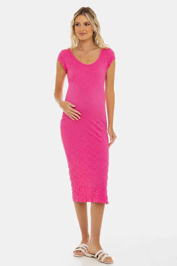 Rochie mulată pentru gravide cu fanta – fucsia