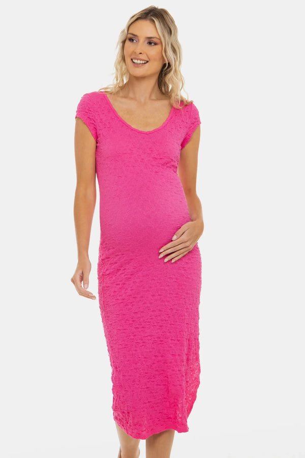 Rochie mulată pentru gravide cu fanta – fucsia
