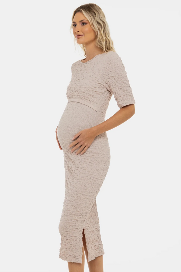 Rochie din bumbac pentru gravide și alăptare – material texturat