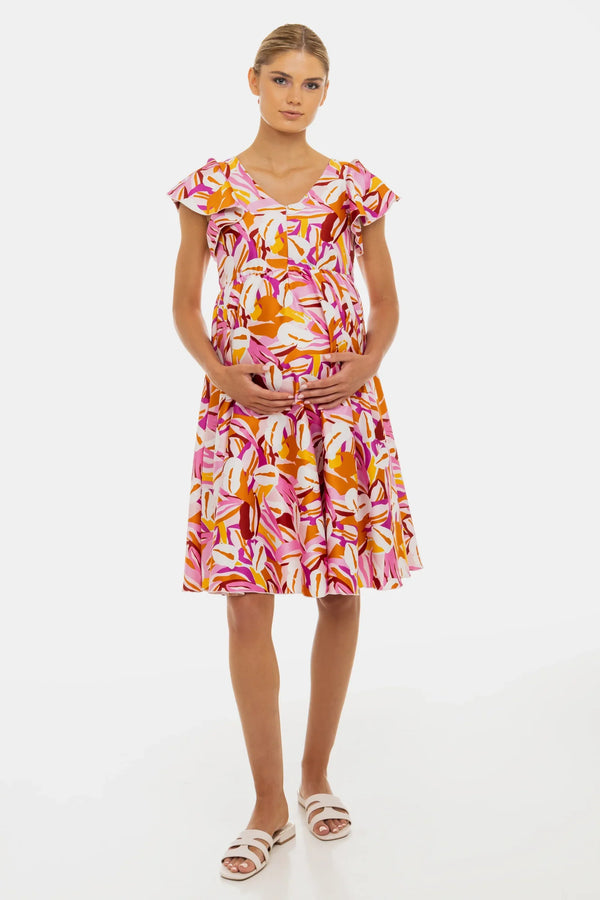 Rochie vaporoasă din satin pentru gravide și alăptare