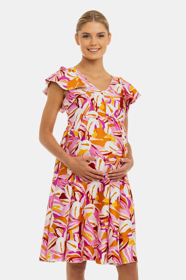 Rochie vaporoasă din satin pentru gravide și alăptare