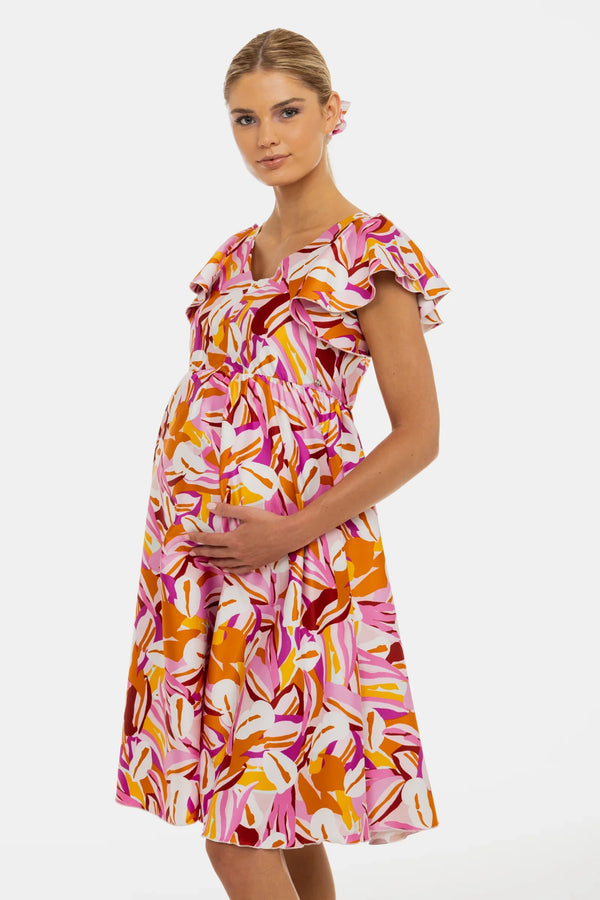 Rochie vaporoasă din satin pentru gravide și alăptare