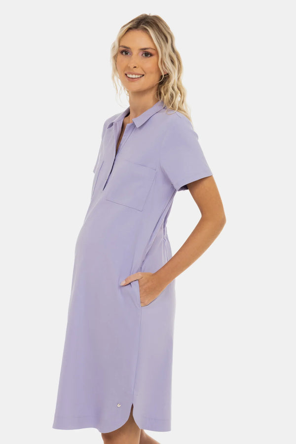 Rochie elastică pentru gravide și alăptare – liliac