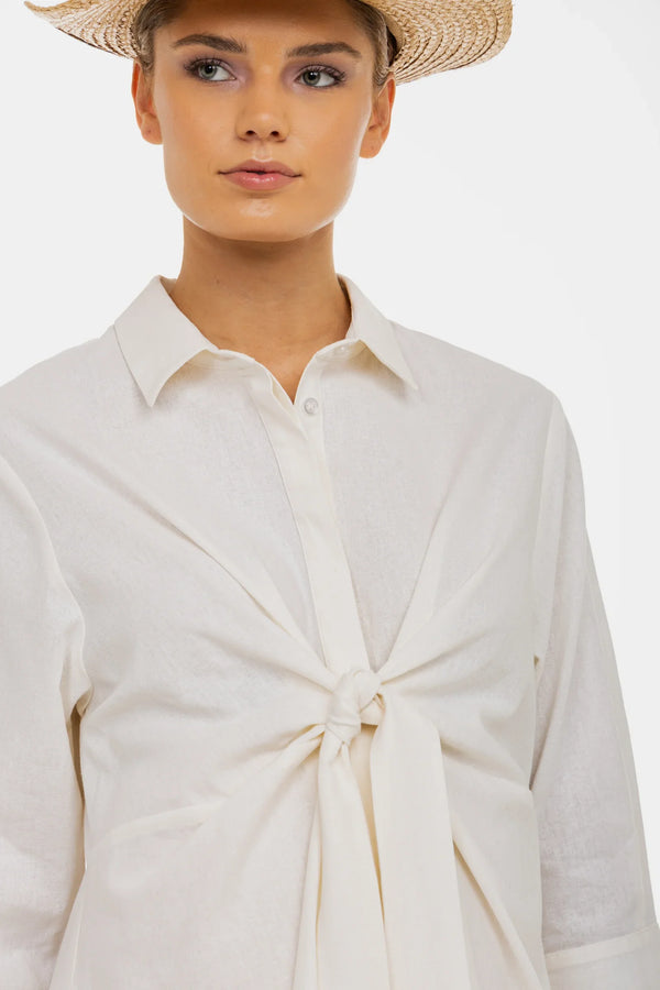 Rochie-cămașă pentru gravide și alăptare din amestec de in și bumbac