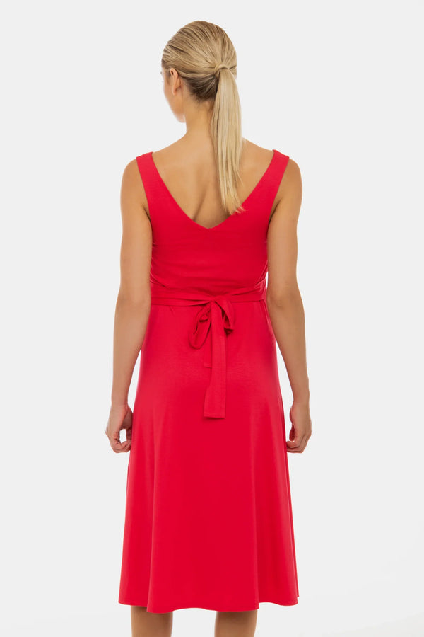 Rochie vaporoasă pentru gravide cu volane și fundă – fucsia