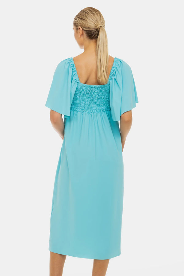 Rochie elegantă pentru gravide cu pliuri și fundă