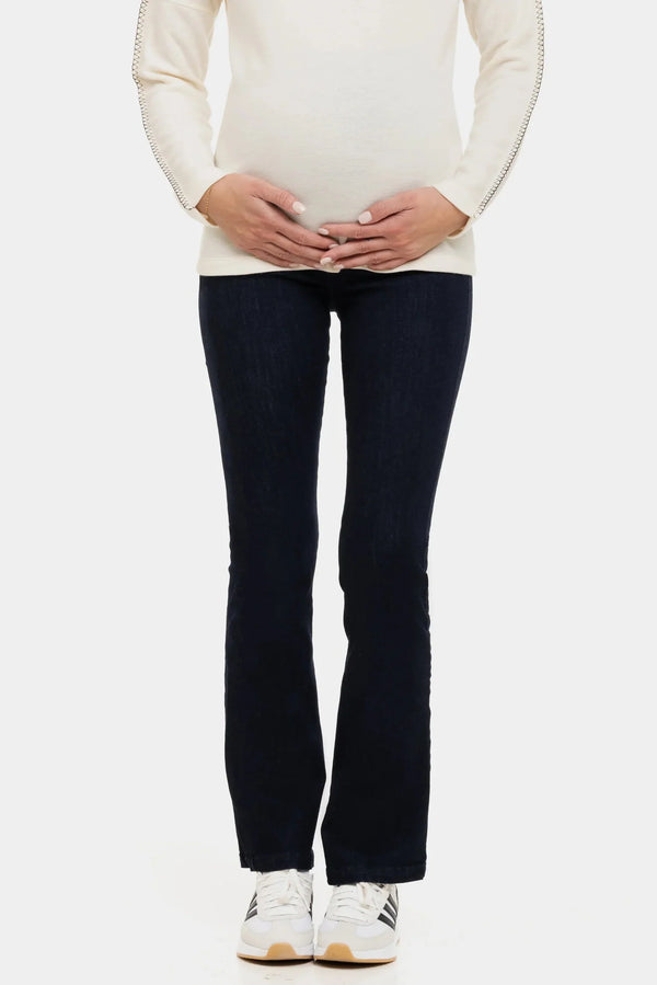 Bootcut blugi pentru gravide în albastru închis