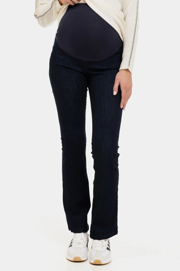 Bootcut blugi pentru gravide în albastru închis