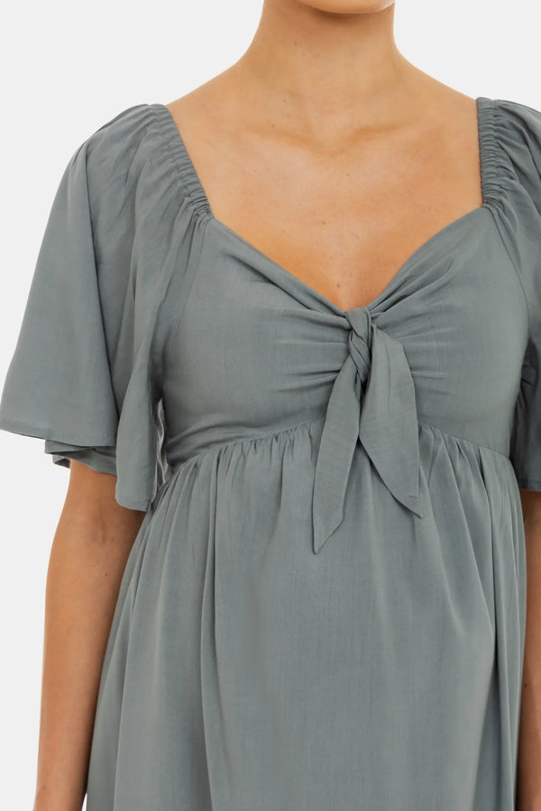 Rochie de vară pentru gravide cu spate shirring elastic