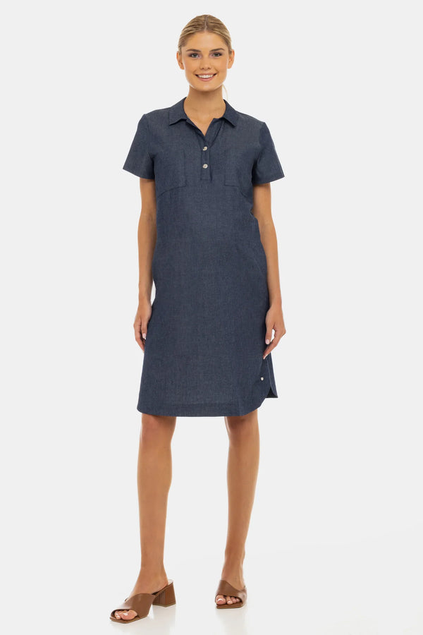 Rochie-cămașă din denim pentru gravide și alăptare