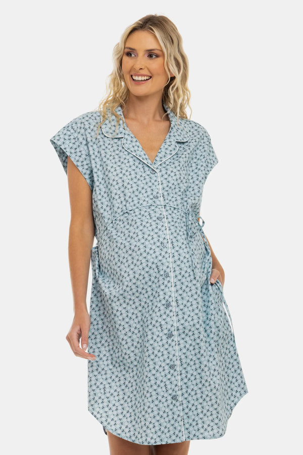 Cămașă de noapte din bumbac pentru gravide și alăptare