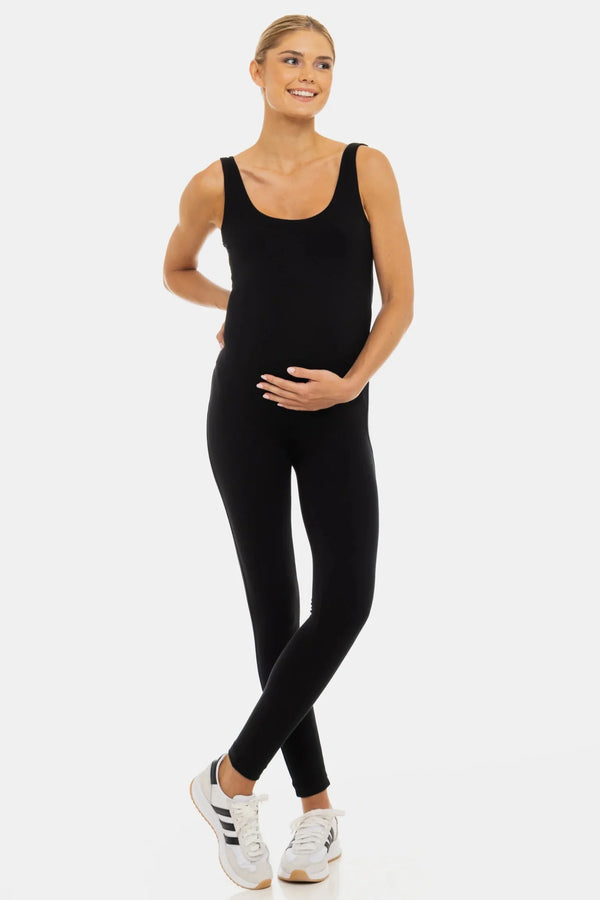 Salopetă dublă din bumbac pentru gravide - negru