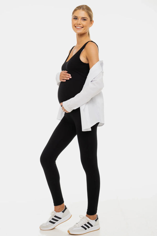 Salopetă dublă din bumbac pentru gravide - negru