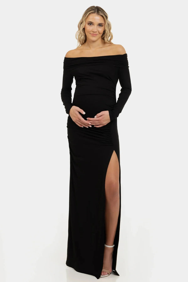 Rochie elegantă neagră cu umeri goi