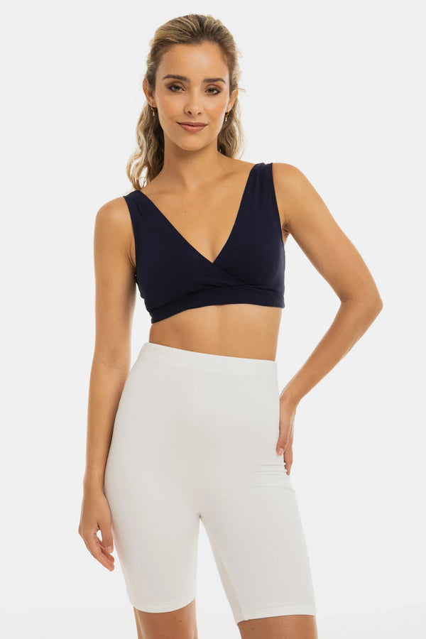 Sutien din bumbac pentru alăptare și gravide - albastru închis