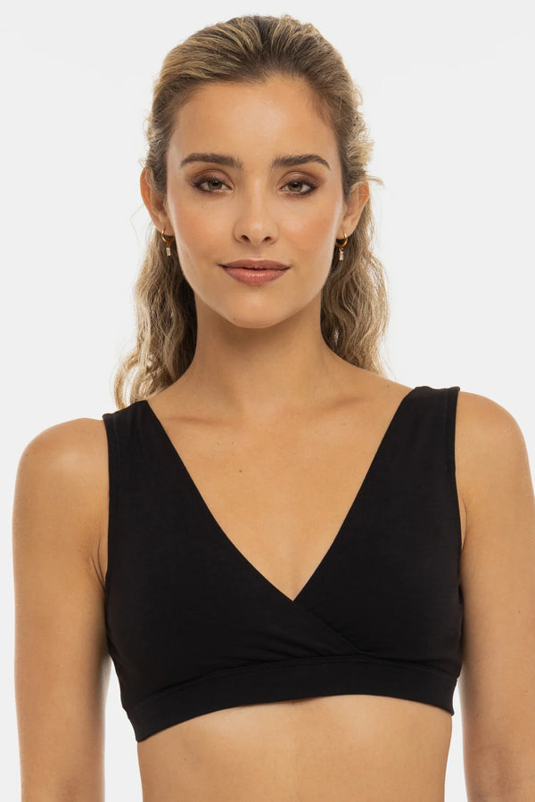 Sutien din bumbac pentru alăptare și gravide – negru