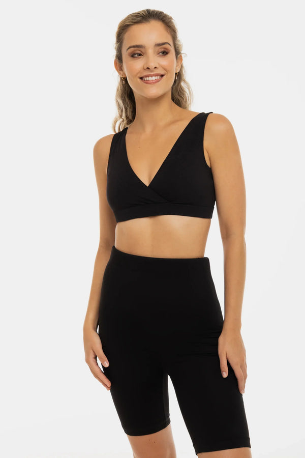 Sutien din bumbac pentru alăptare și gravide – negru